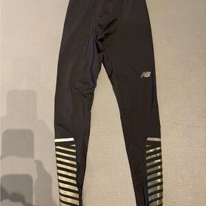 New Balance Black Leggings with Metallic Stripes- NEW without tags- never worn